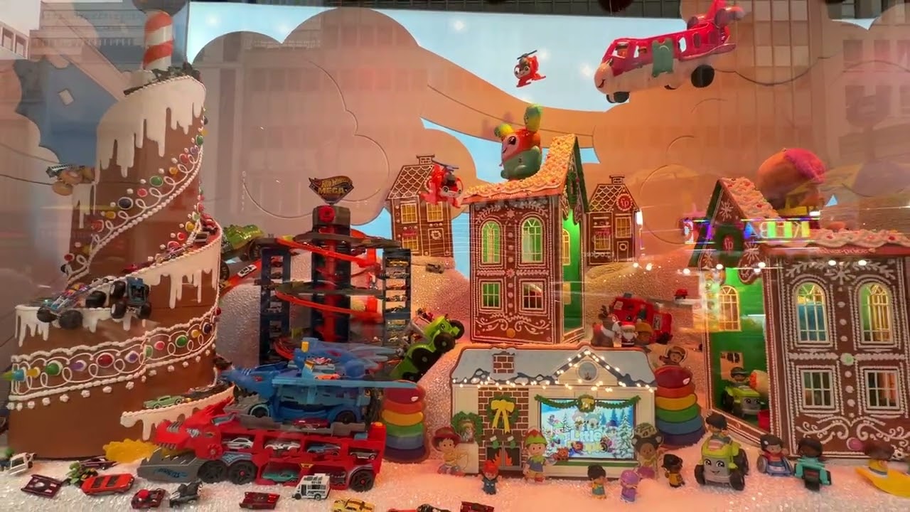 Toy-themed 2025 Holiday Decor in the Windows at Macys flagship store in New York