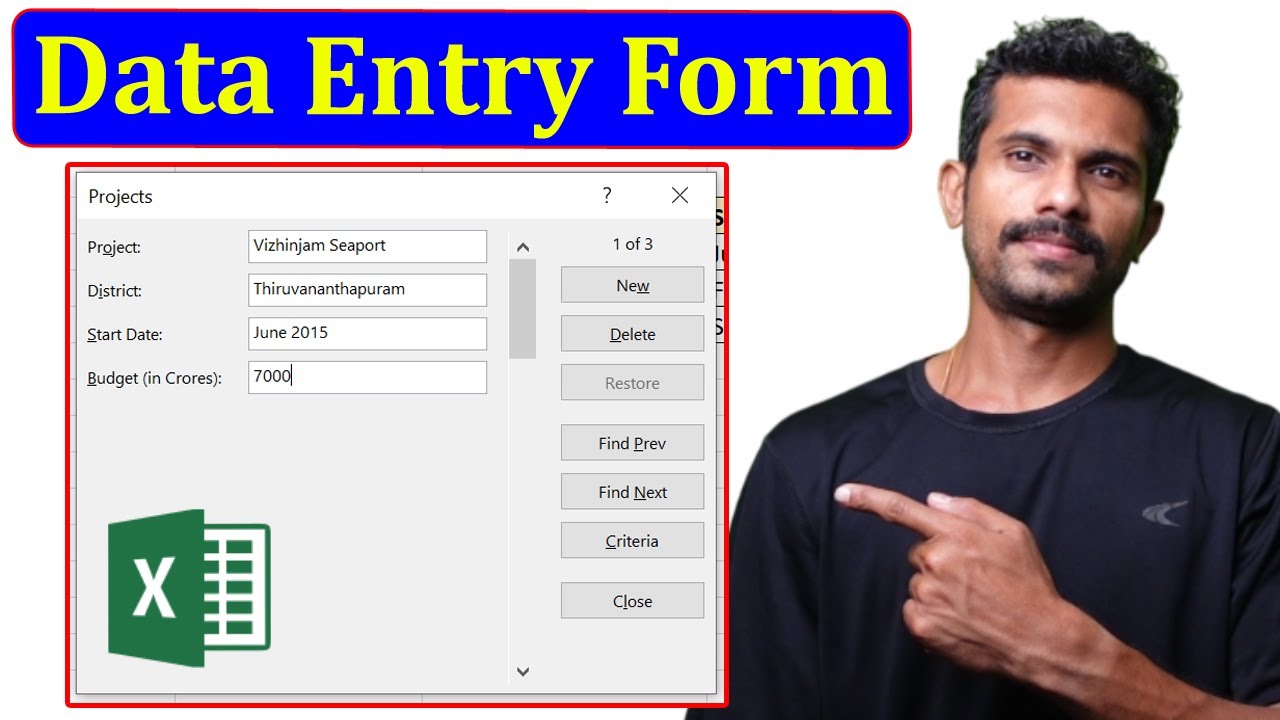 Data Entry form in Excel - YouTube