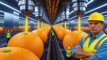How Orange Juice Is Made ? Inside a High-Tech Orange Factory Processing Millions a Day