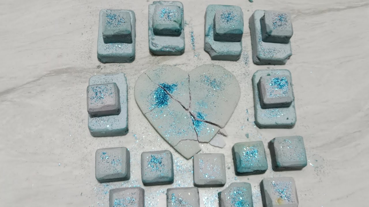 Icey cool 🥶 🆒 Dyed Gym Chalk ASMR Block Crush | Oddly Satisfying ASMR ...