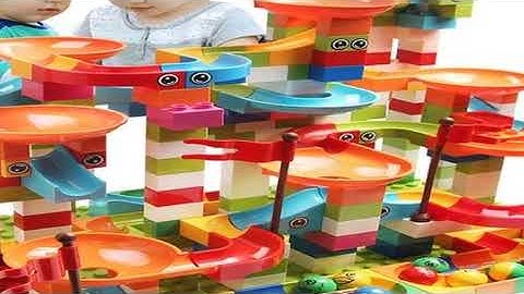77-308PCS Marble Race Run Big Block Compatible city Building Blocks Funnel Slide Blocks DIY Big Bric