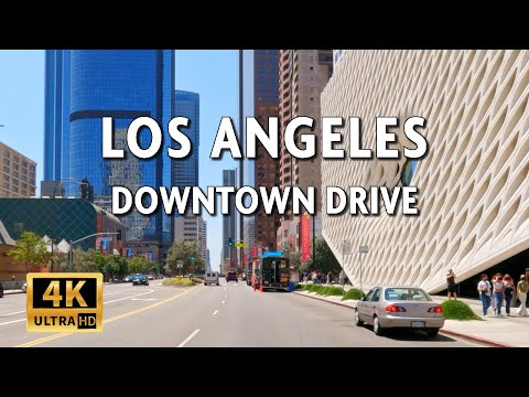 Los Angeles Downtown California Driving Video With Live Street Sound
