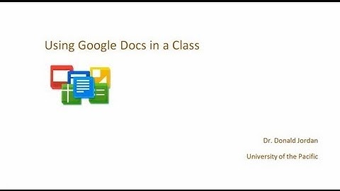 Using Google Docs in a Class