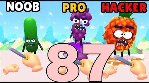 NOOB vs PRO vs HACKER in Hit Tomato 3D ❤️ All Levels Gameplay, NEW Games iOS, Android