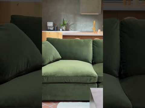 A closer look at 7th Avenue's performance velvet sofa