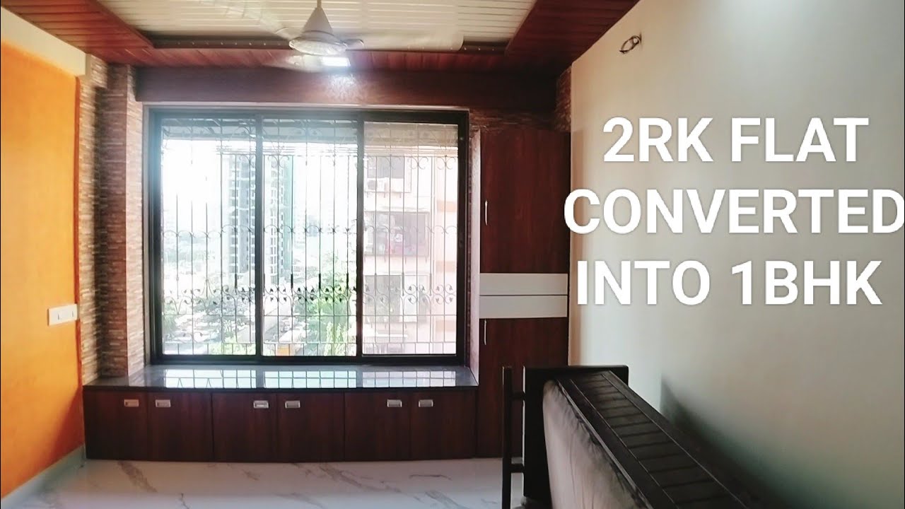  2RK FLAT CONVERTED IN TO 1 BHK KANDIVALI MHADA INTERIOR DESIGN