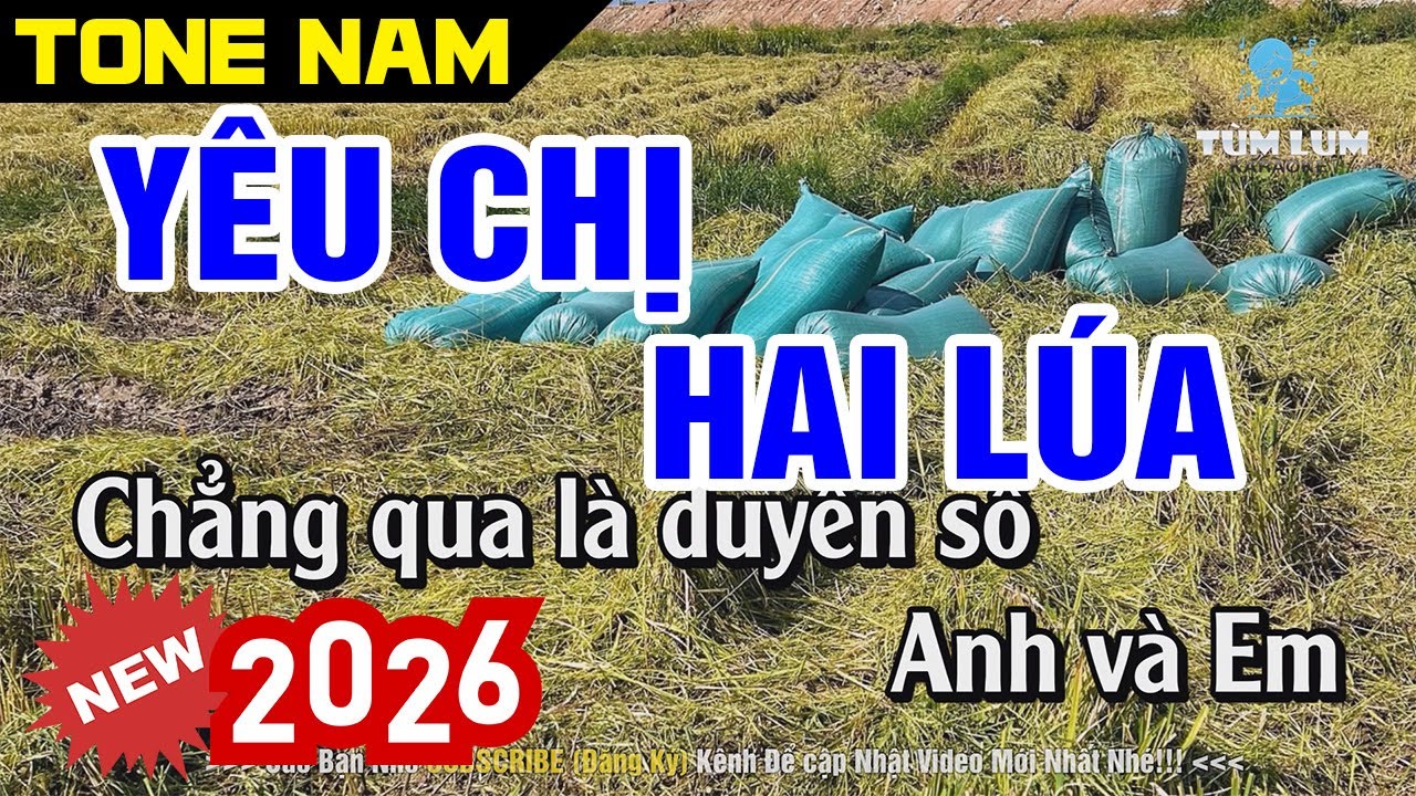 Yêu Chị Hai Lúa Karaoke Tone Nam [ Dm ] Nhạc Sống Cha Cha Cha Dễ Hát | Karaoke Tùm Lum