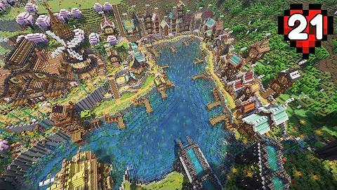 Building a LAKESIDE VILLAGE in Hardcore Minecraft (#21)