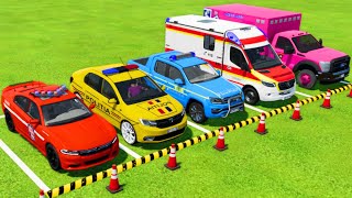 ALL POLICE CARS, AMBULANCE EMERGENCY VEHICLES TRANSPORTING WITH MAN TRUCKS ! Farming Simulator 22 by bo GAME 12,034 views 6 days ago 13 minutes, 11 seconds