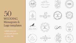 Logo Design: on SALE -Wedding Monogram Collection
