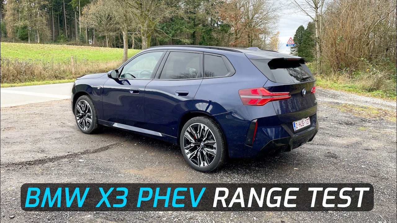 Тест запаса хода нового гибридного автомобиля BMW X3 с возможностью подзарядки от сети 2025 года.