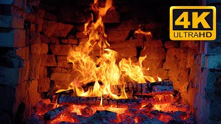 Asmr Crackling Fireplace Ambience 🔥 Fireplace Burning 4K 3 Hours & Relaxing Fire Crackling  Sounds