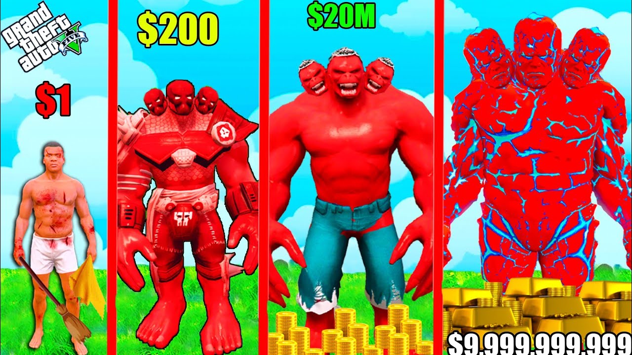 Franklin Purchasing $1 RED HULK SUIT to $1,000,000,000 GIANT RED HULK in GTA 5!