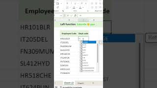 left function in excel #misexecutive #excel