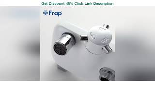 Deal Frap Bathroom Shower Faucet Set White Bathtub Faucet Cold and Hot Water Mixer Single Handle Ad