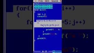 C Programming Tutorial – Nested For Loop | Star Pattern Coding | Tech with CodeWithHina #shorts