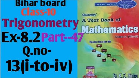 Dr.k.c.sinha|Class-10 (Math)|Ex-8.2|Q.no-13(i-to-iv)|@wisdom point 1970