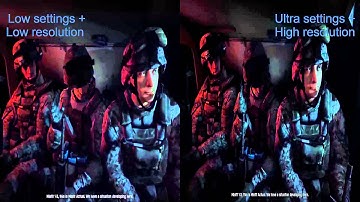 Battlefield 3: Low settings + low resolution vs Ultra settings + High resolution