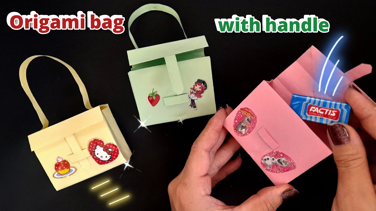 Origami bag with handle|How to make an origami bag with a handle? - YouTube