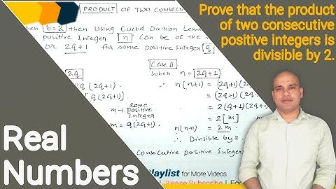 Real Numbers | Prove that the product of two consecutive positive integers is divisible by 2.