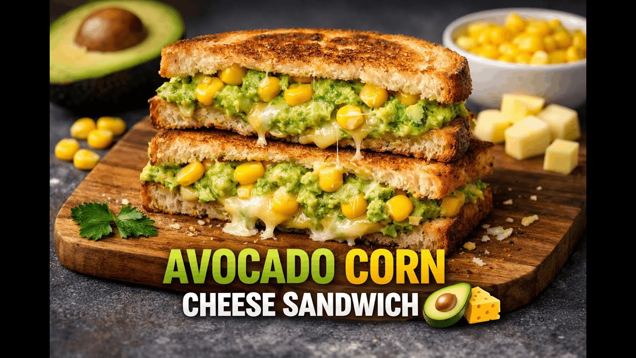 Taj Global Flavors | Creamy Avocado Corn Cheese Sandwich | Easy 5-Minute Recipe 🥪 