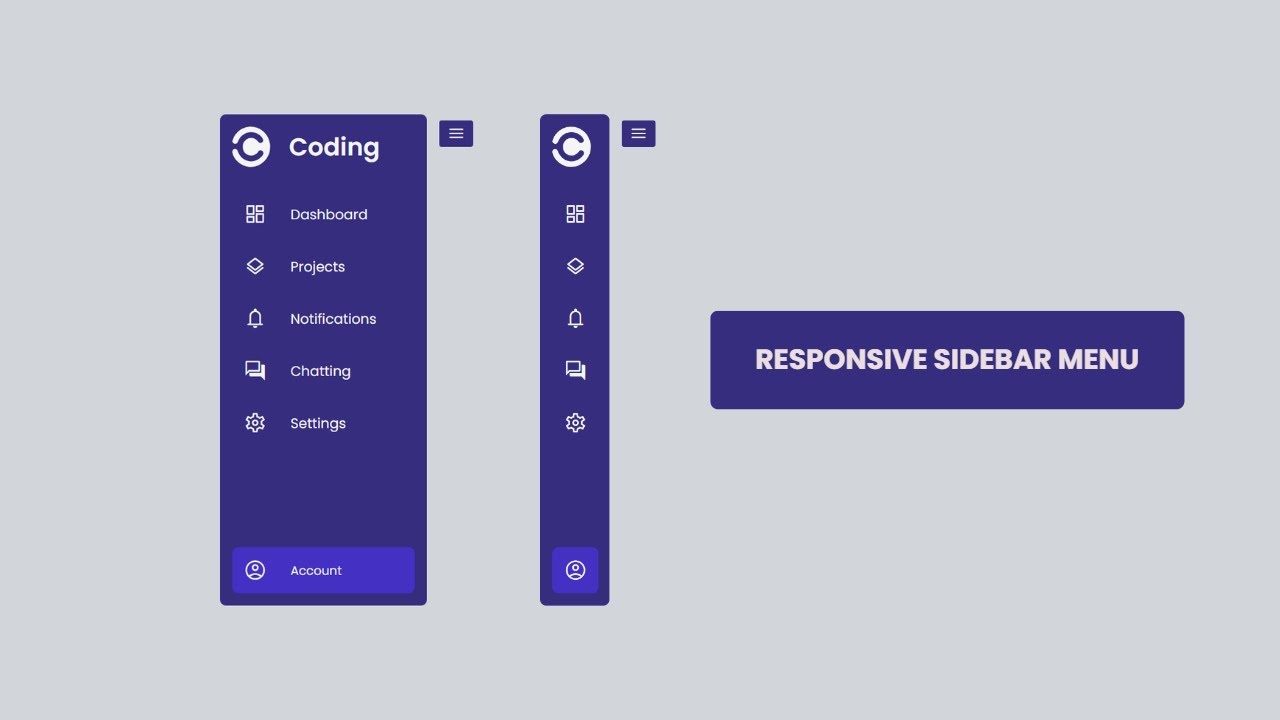 Responsive Sidebar Menu using HTML, CSS & JS - YouTube