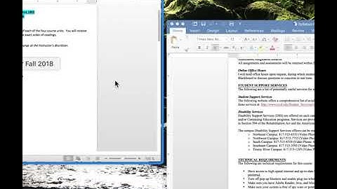 Syllabus + Course Calendar TCC Fall 2018