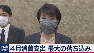 コロナ影響で消費支出　過去最大の落ち込み