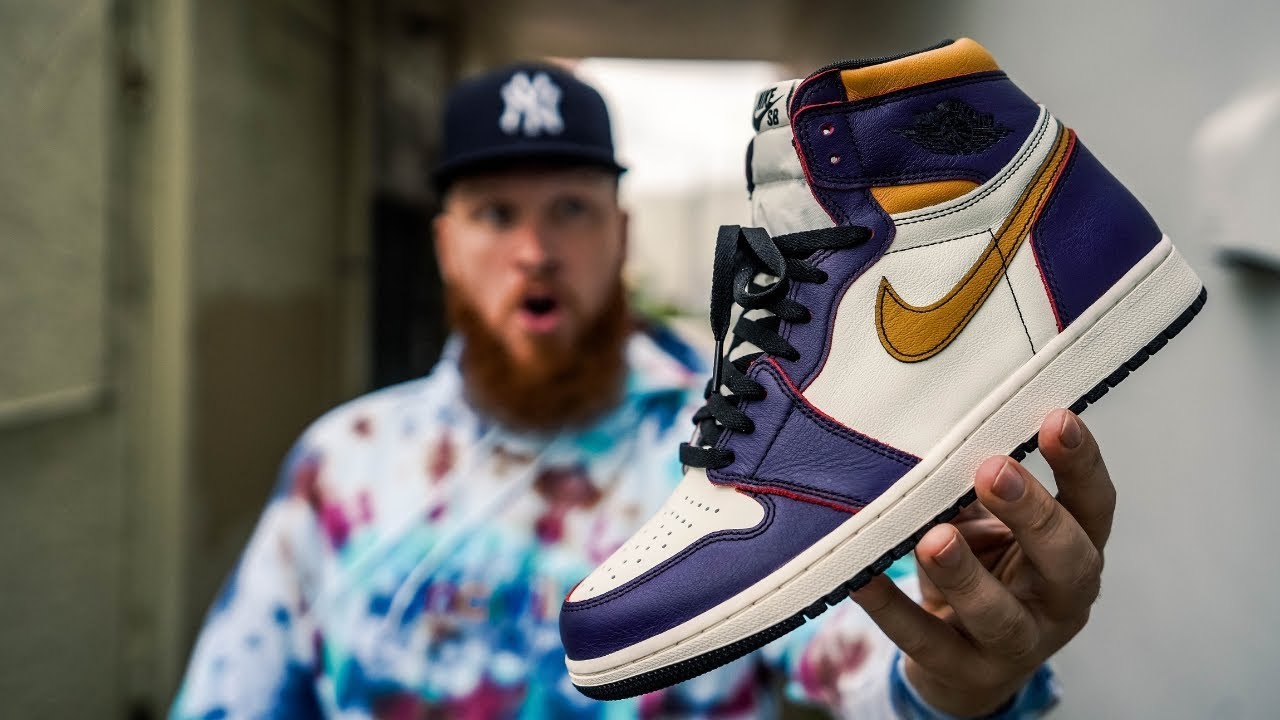 DON'T BUY THE NIKE SB AIR JORDAN 1 LAKERS WITHOUT WATCHING THIS! - YouTube