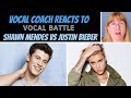 Vocal Coach Reacts to Shawn Mendes Vs Justin Bieber LIVE VOCAL BATTLE