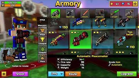 Every single shooting sound and reloading animation primary section in Pixel Gun 3D.