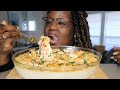 KING CRAB COLOSSAL SHRIMP DESHELLED SEAFOOD BOIL DRENCHED IN ALFREDO SAUCE MUKBANG + RECIPE