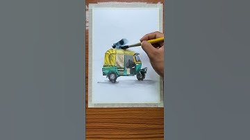 auto rickshaw 🛺 drawing #shorts #ytshorts #shortvideo #art
