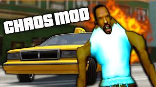 Taxi Driver in GTA San Andreas, but CHAOS MOD is Active!!