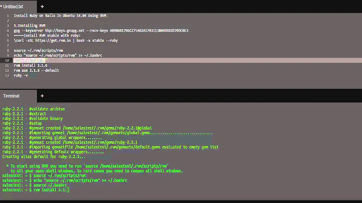 how to Install Ruby iIn Ubuntu 14 04 Using RVM