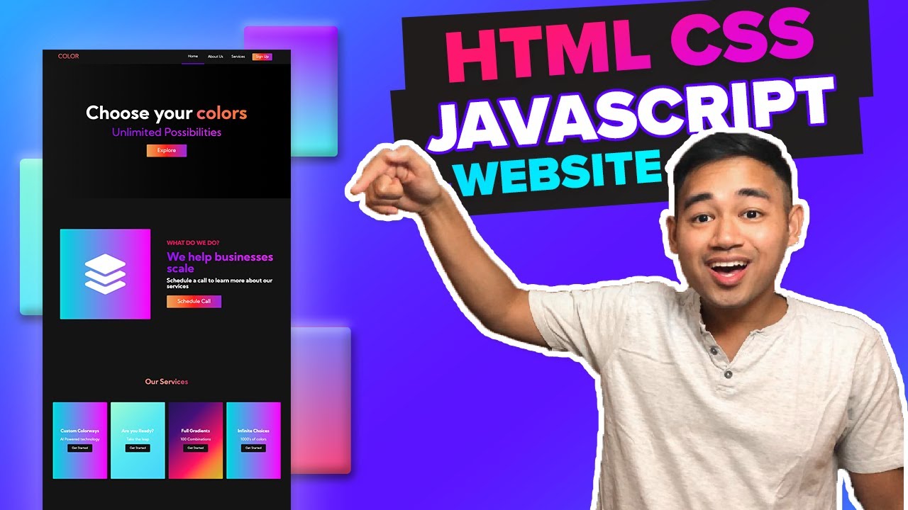 html css javascript  2022 Update  HTML CSS Javascript Website Tutorial - Responsive Beginner JS Project with Smooth Scroll