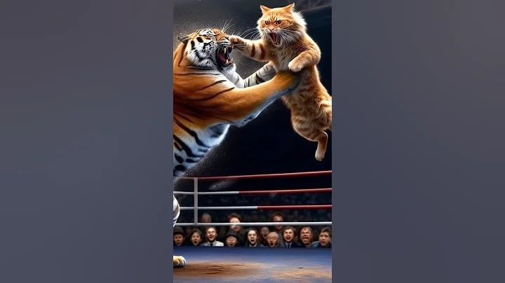 Video 10032771: fight cat cartoon, cat vs tiger, cat fight funny