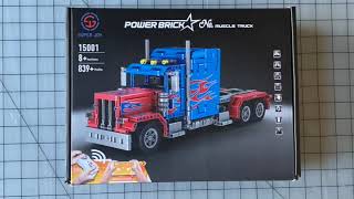 Unbox and build Mould King Super Joy Power Brick “ Optimus prime” Muscle truck 15001