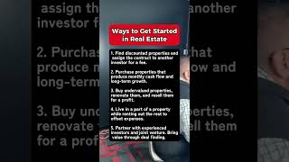 Ways to get started in real estate #realestate #realestateinvesting #propertyinvestment #landlord