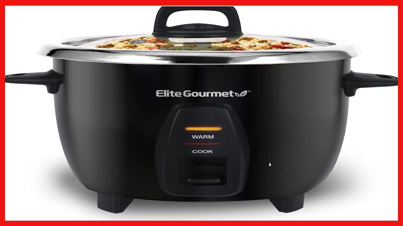 Elite Gourmet 10-Cup Rice Cooker with Stainless Steel Cooking Pot black  ERC2010B - Best Buy