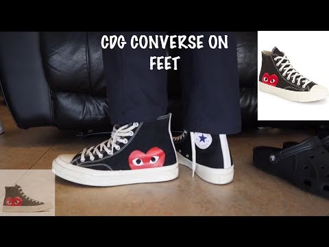 cdg play converse on feet