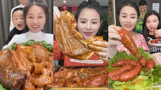 Mukbang Challenge:Eat roll 🥐 intestine belly braised pork belly #mukbang #yummy #delicious