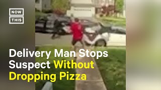 Pizza Delivery Guy Trips Suspect on the Run From Police