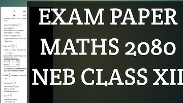 NEB grade XII MATHS  GRADE INCREMENT (supplementary) Examination 2080 Question Paper