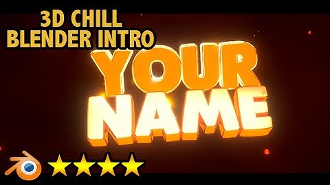 FREE 3D Chill Blender Intro Template | FREE 3D Intro #95