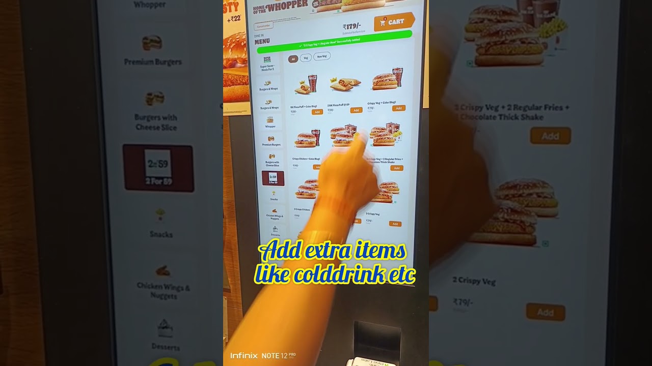 Booking food with Artificial intelligence in burger king store