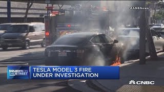 Tesla Fire Sparks Investigation