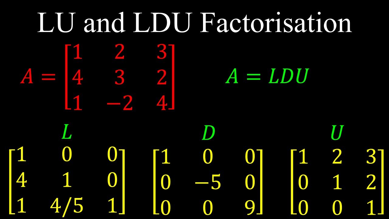 LU Decomposition, LDU Factorisation, Triangular Matrices - Linear ...