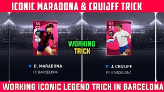 TRICK TO GET ICONIC MARADONA & CRUIJFF | BARCELONA ICONIC MOMENTS | PES 2021