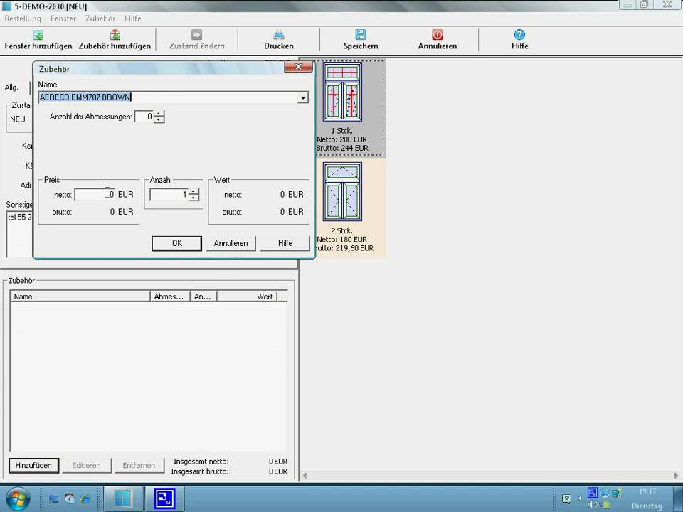 PVC Windows Designer Programm zur Einschätzung der Fenster - YouTube